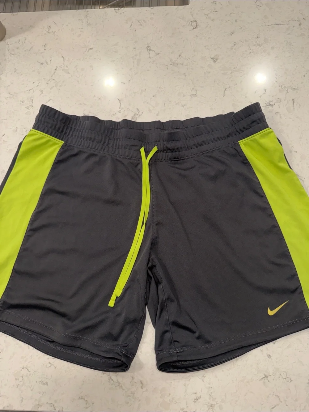 Nike gray Athletic Shorts with Lime Green Accents